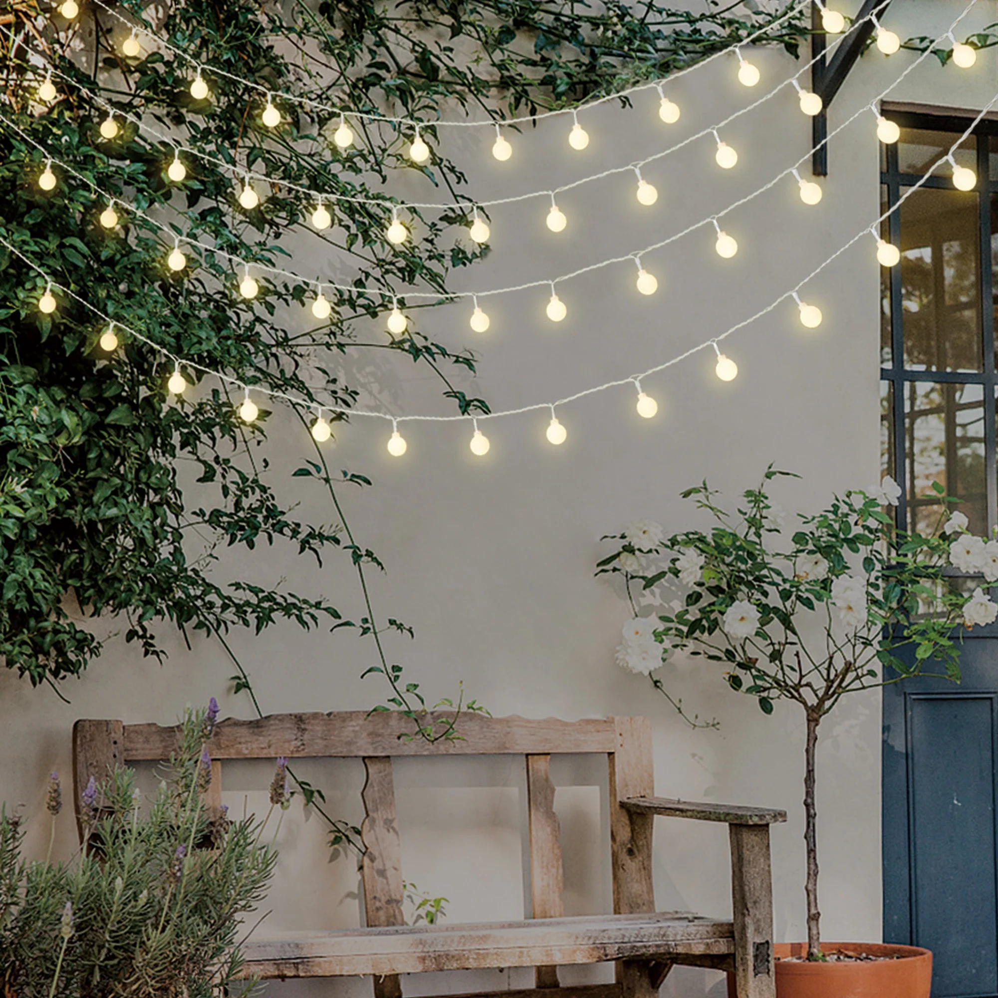 Mainstays Indoor 50-Count LED Globe Lights, with Frosted White G20 Globes, AC-Adaptor, 4.5 Volts - Image 7