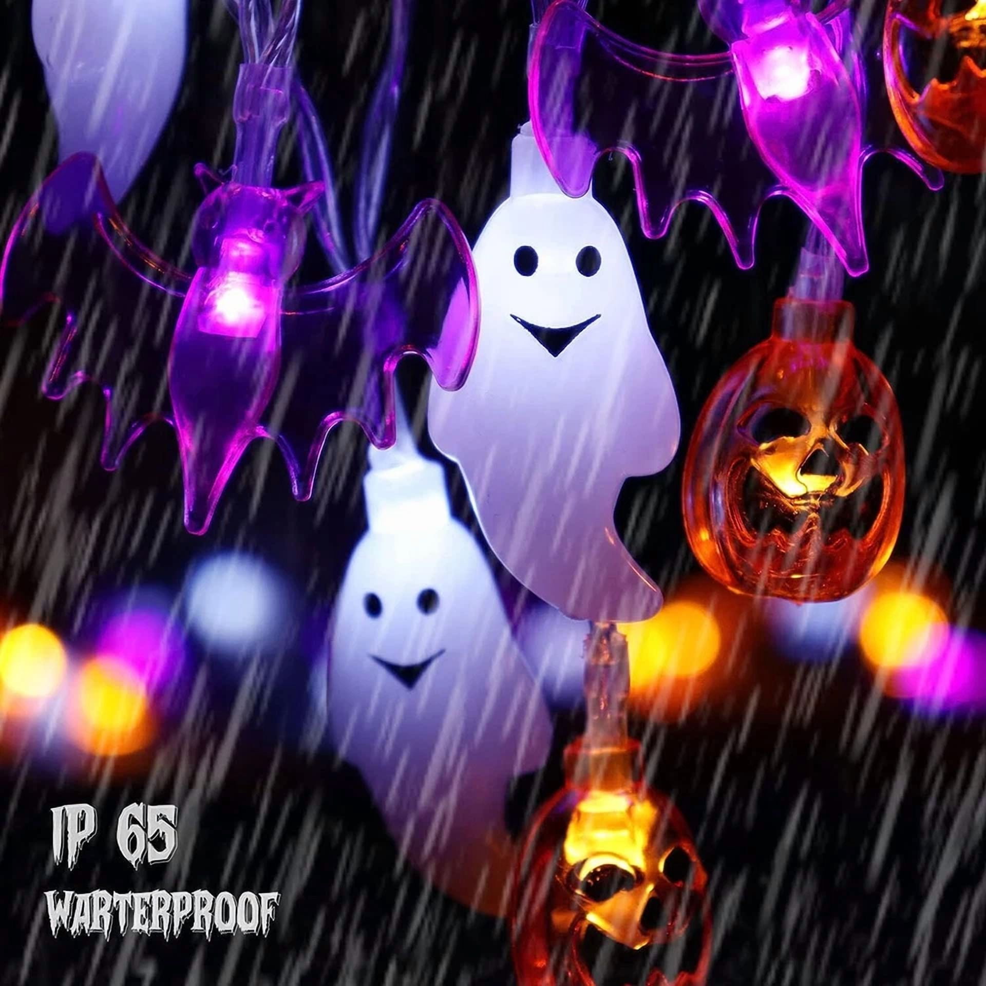 Halloween Ghost String Light Hanging Pumpkin Lantern Decoration Indoor Outdoor - Image 3