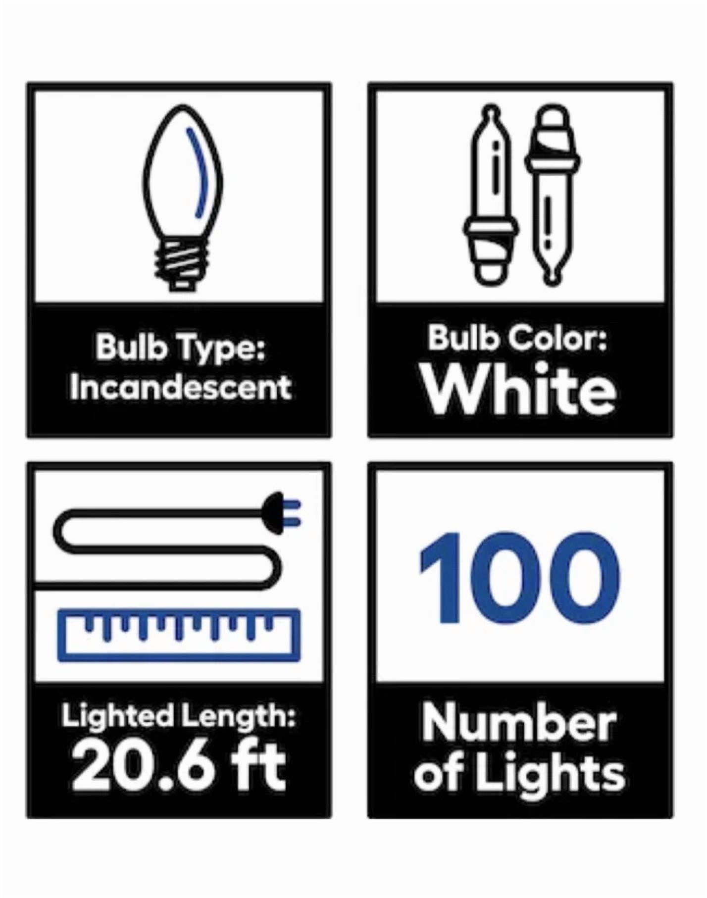 Holiday Living Clear 100-Count Mini String Lights Green Wire Christmas Party - Image 5