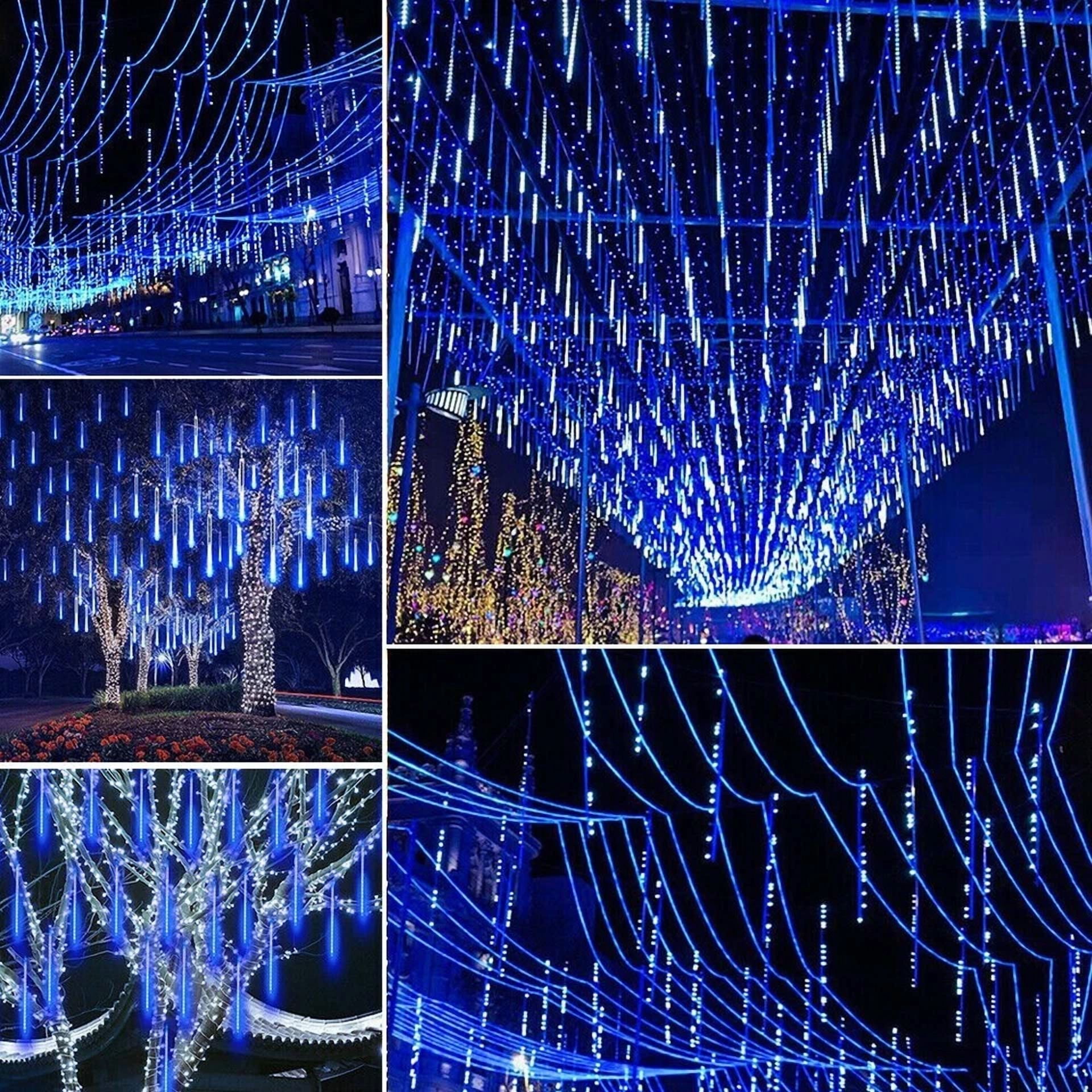 192 Led Outdoor Meteor Shower Lights Tree String Lights Garden Xmas Party Decors - Image 3