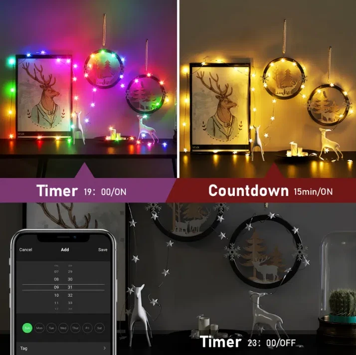 FABLE- 2M Dreamcolor String Lights 20 Stars App/Remote Control Christmas Pendant Rgbic - Image 2