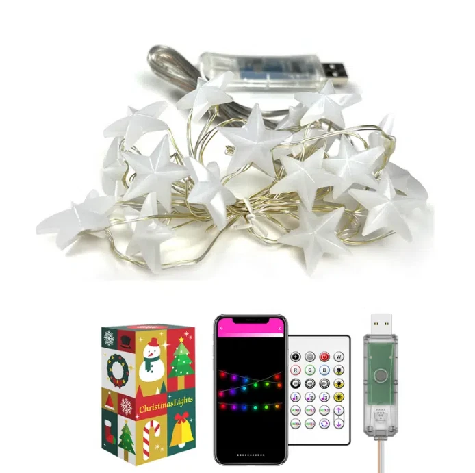 FABLE- 2M Dreamcolor String Lights 20 Stars App/Remote Control Christmas Pendant Rgbic - Image 6