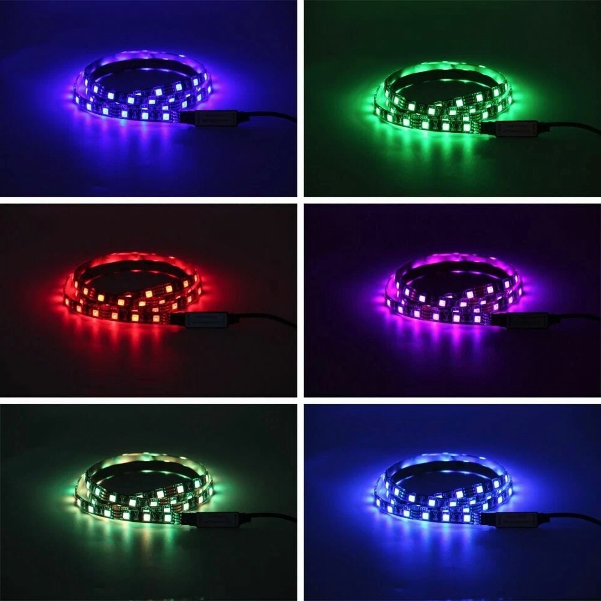 4 X 50Cm Tv Led Backlight Usb 5050 Rgb Led Strip Light Remote Kit 5V 30Leds/M - Image 4