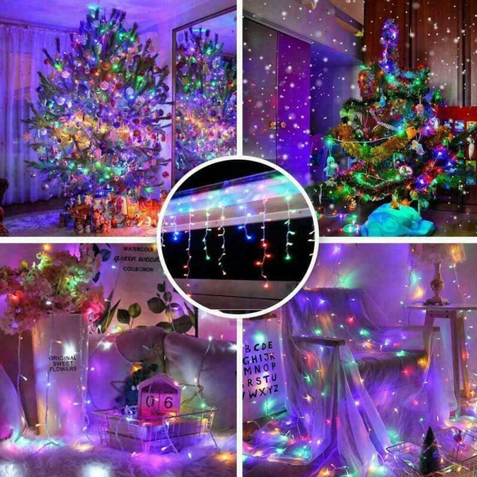 FABLE- 96 Led Curtain Icicle Lights Wedding Party Fairy String Christmas Decor Lights - Image 5