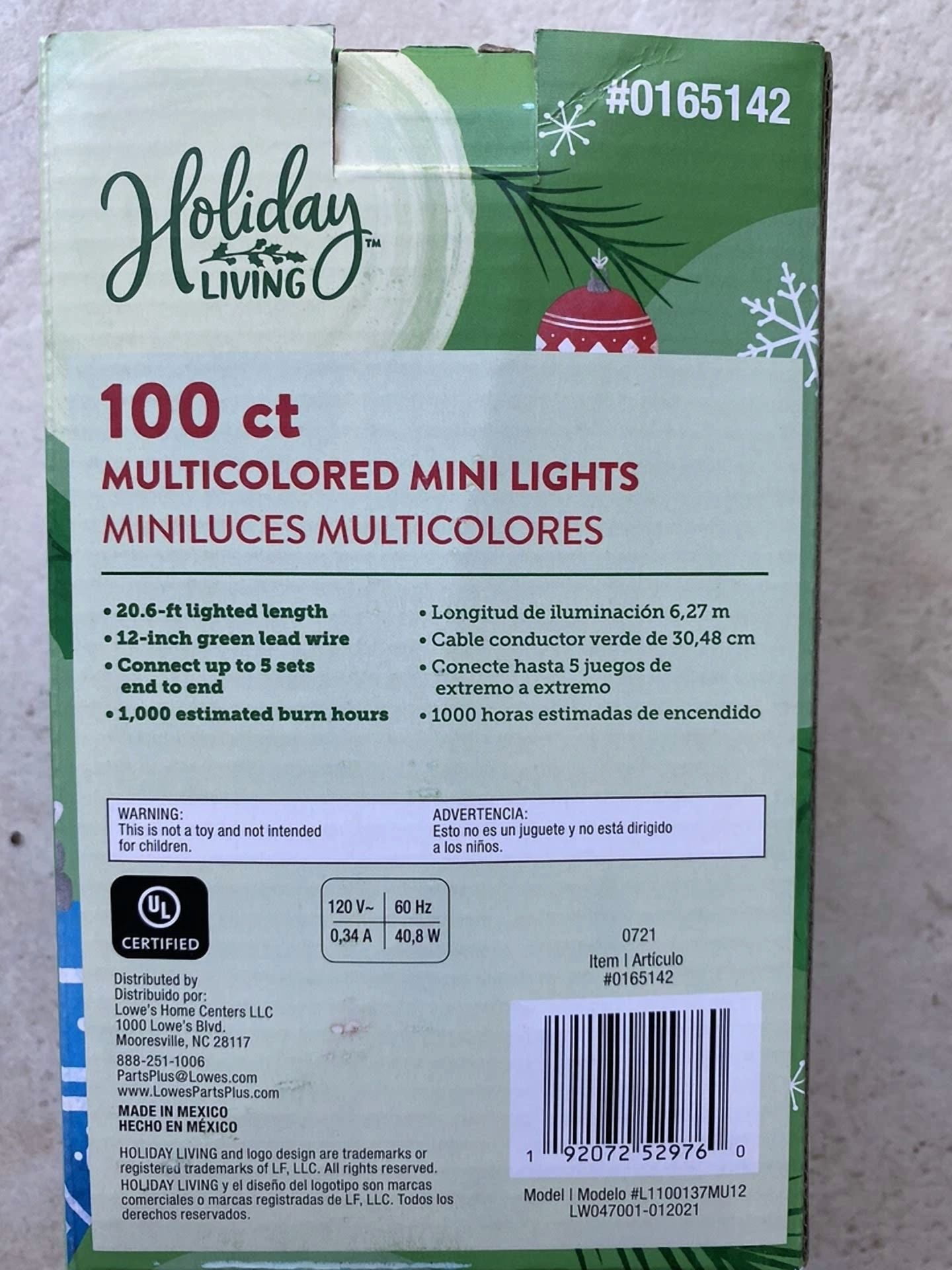 Holiday Living Clear 100-Count Mini String Lights Green Wire Christmas Party - Image 6