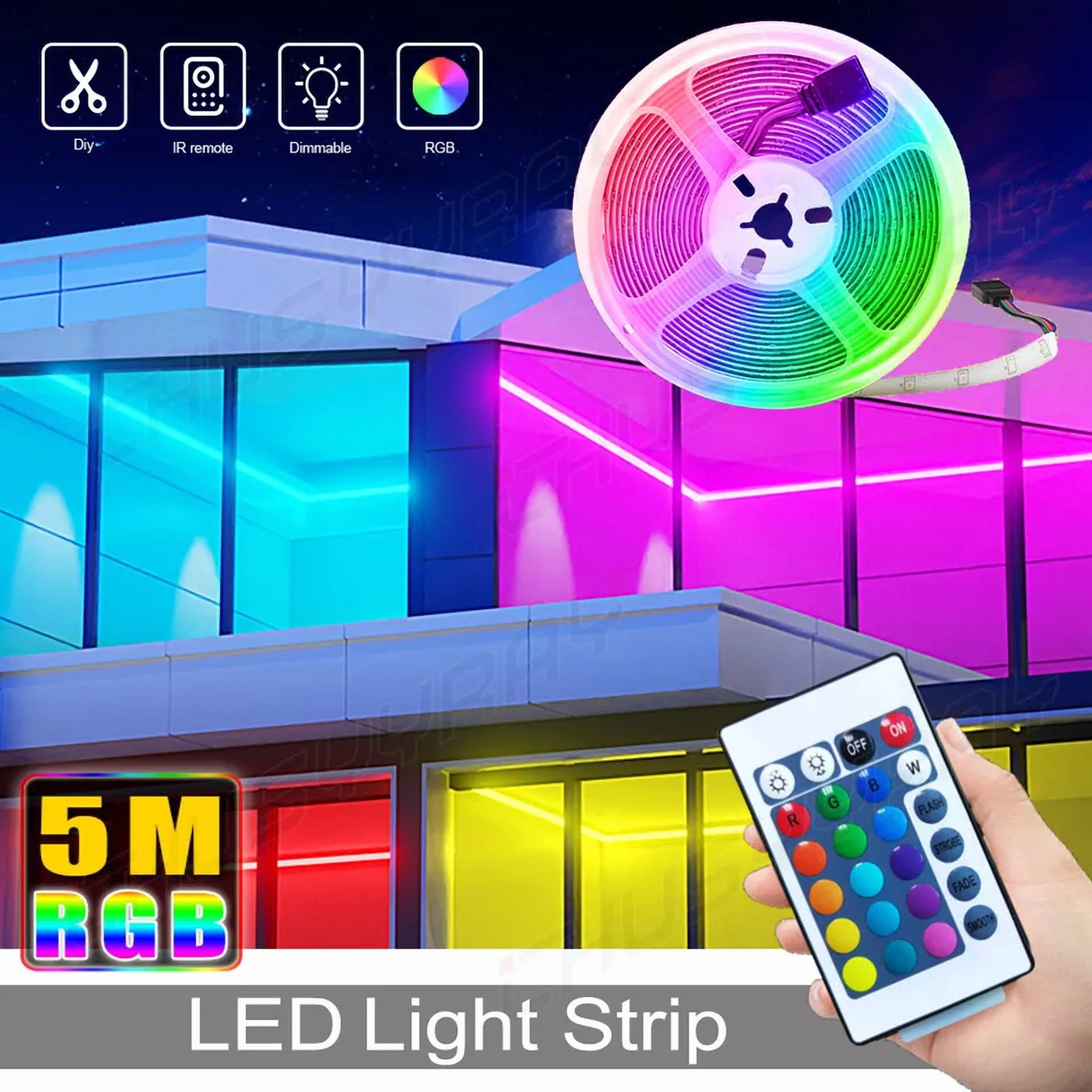 Neon Led Light Glow El Wire String Strip Rope Tube Decor Party Remot Controller - Image 5