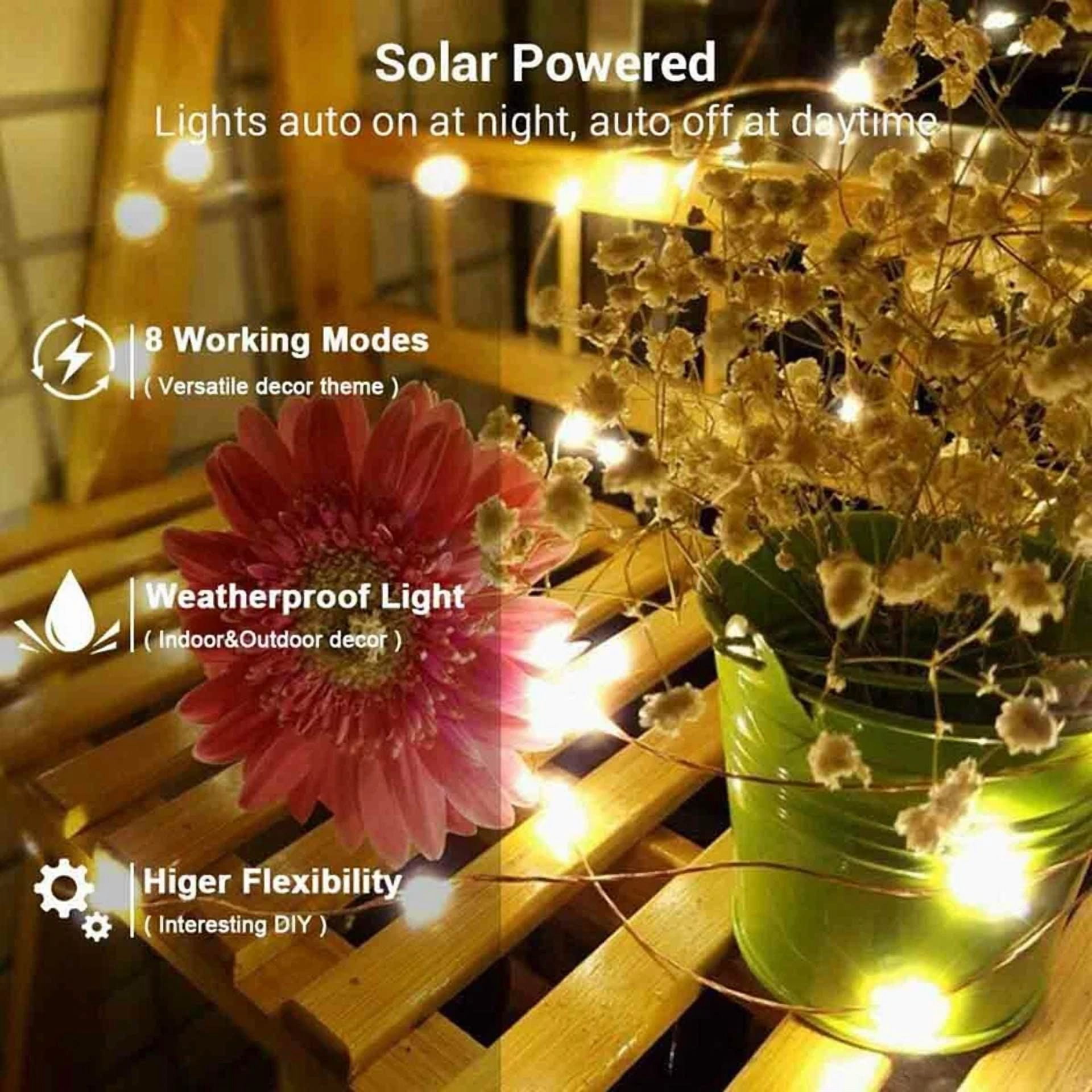 GRIND- 100 Led Solar String Lights Patio Party Yard Garden Wedding Waterproof Outdoor - Image 3