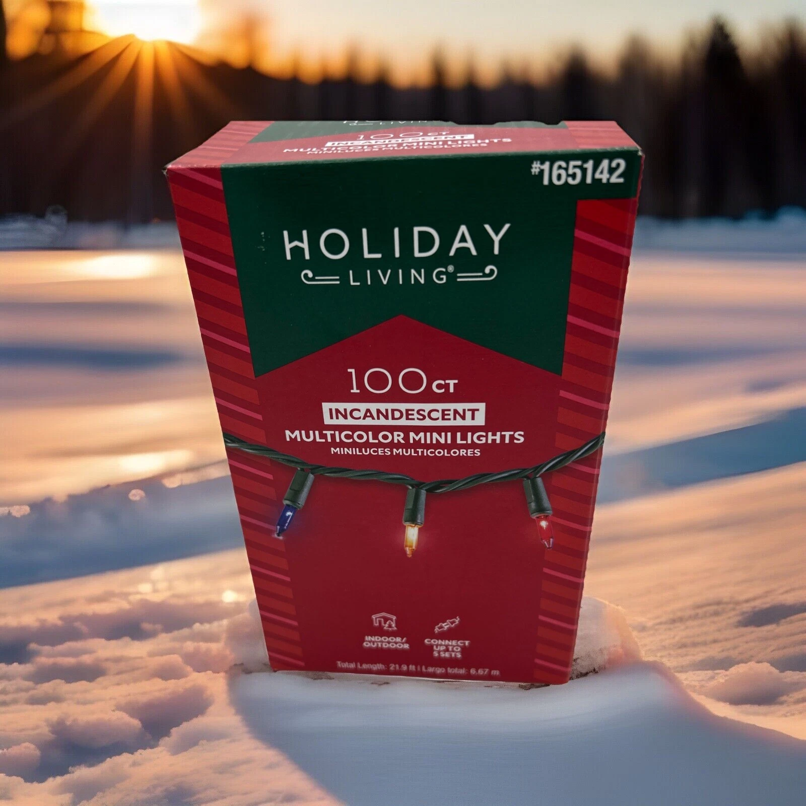 Christmas Lights,100Ct Multi Color String Lights Indoor Outdoor Incandescent