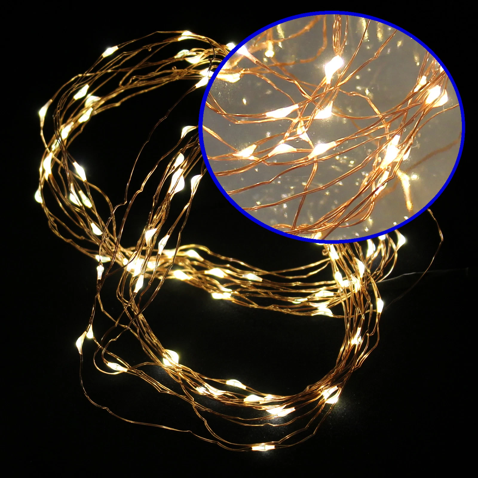 Free Ship ~ 100 Warm White Led 10M Copper Wire Led String Fairy Light New
