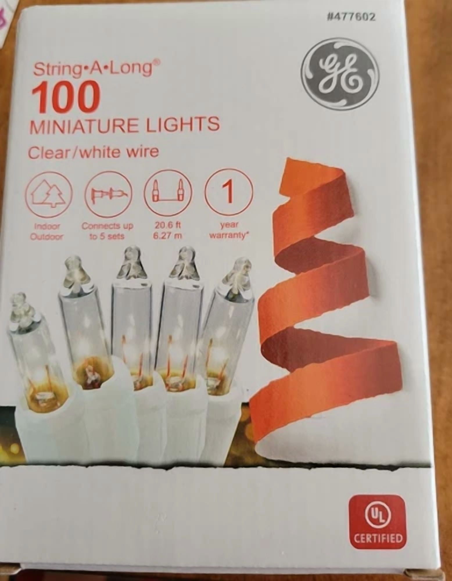 Ge String-A-Long 100-Ct. Clear Incandescent Christmas String Lights White Wire