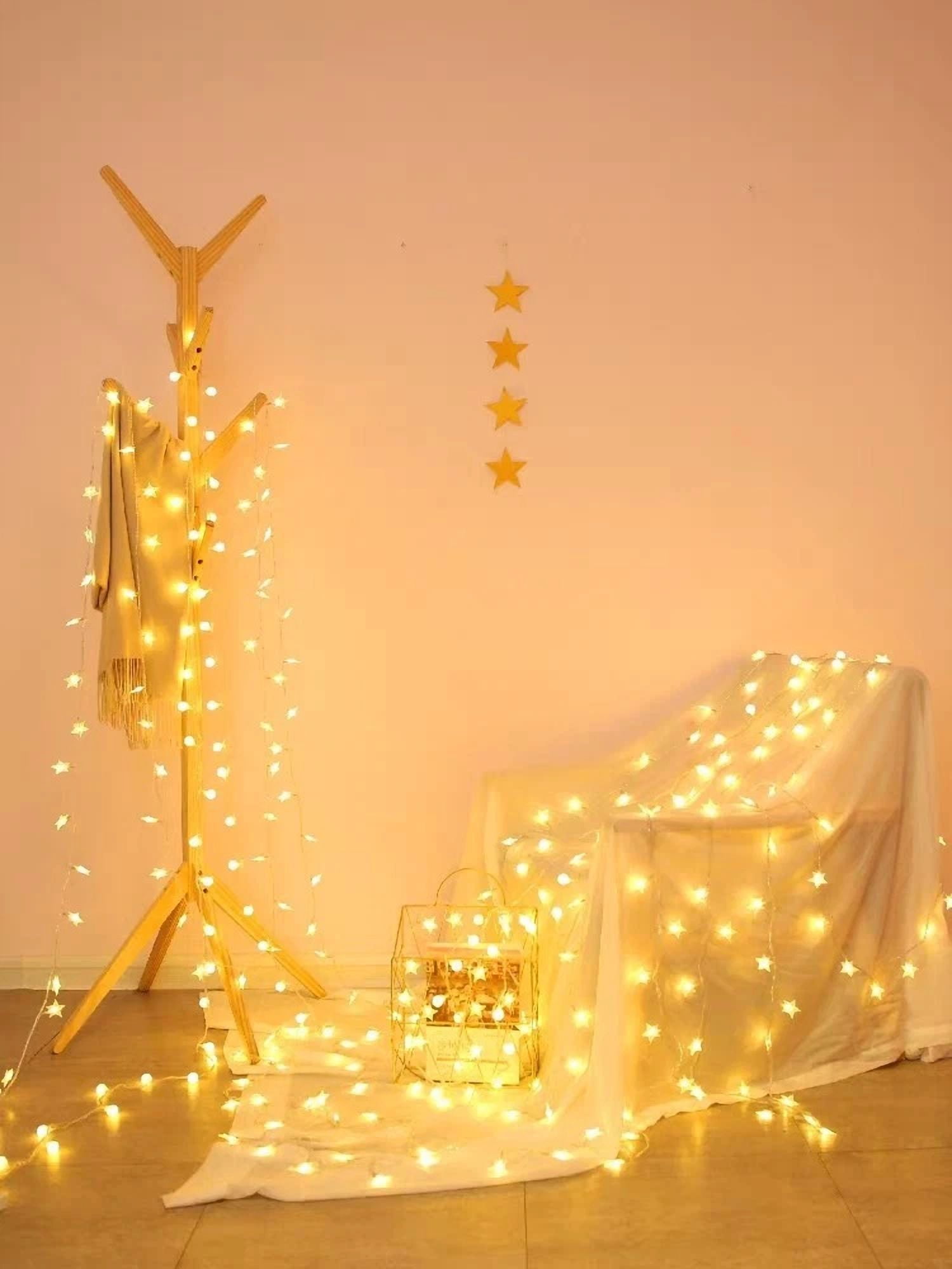 Holiday Christmas 19 Ft Usb Powered Led Star Fairy Lights Decorations Warm White