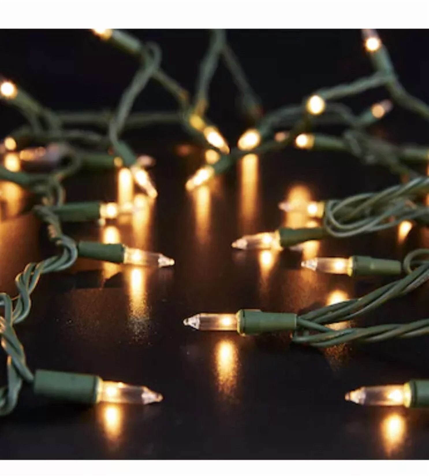 Holiday Living Clear 100-Count Mini String Lights Green Wire Christmas Party