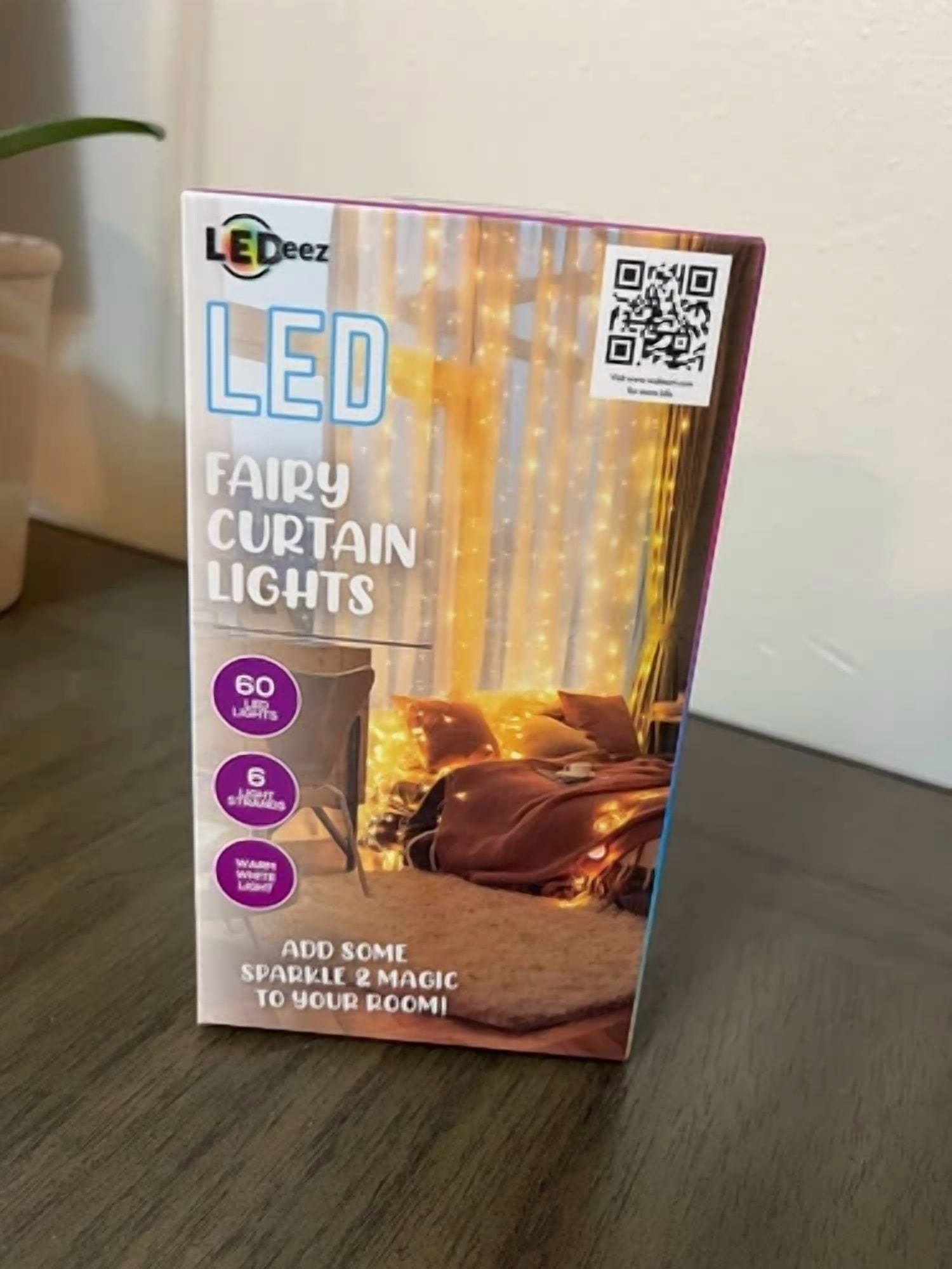 Ledeez Fairy Curtain Lights 60 Led Lights Warm White Light 6 Strands Brand New