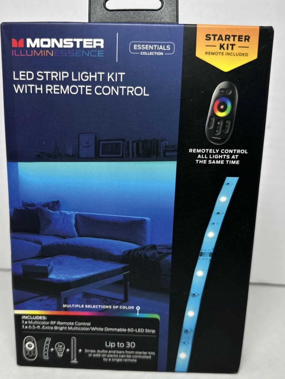 Monster Illuminessence Led Strip Light Kit With Remote Control New In Box!
