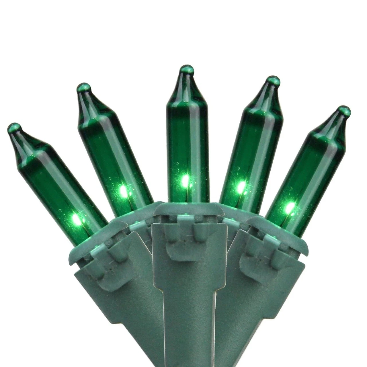 Northlight 50 Count Green Mini Christmas Light Set, 24.5 Ft Green Wire