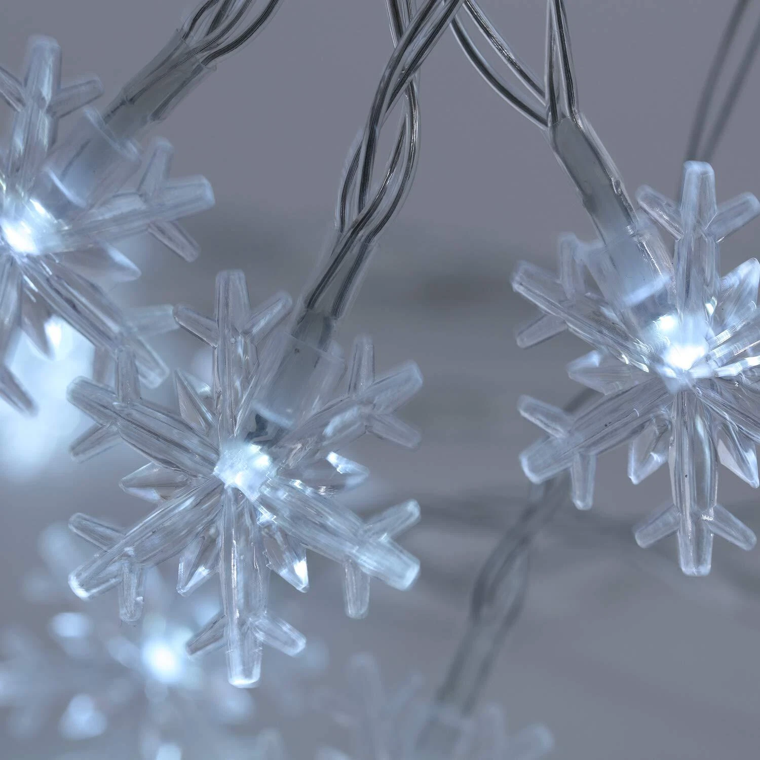 Snow Flake Christmas String Lights 20-Led 16Ft Battery Operated,Waterproof Light