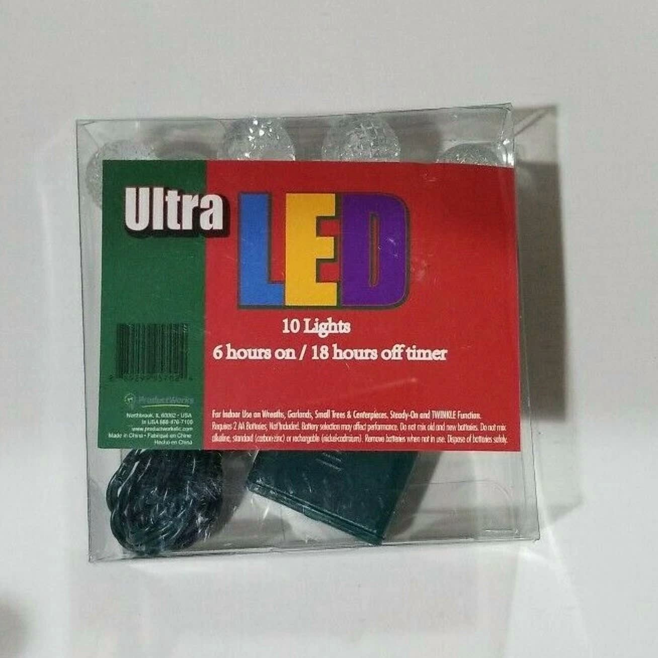 Ultraled Battery Operated Rasberry 10 Lights With Timer