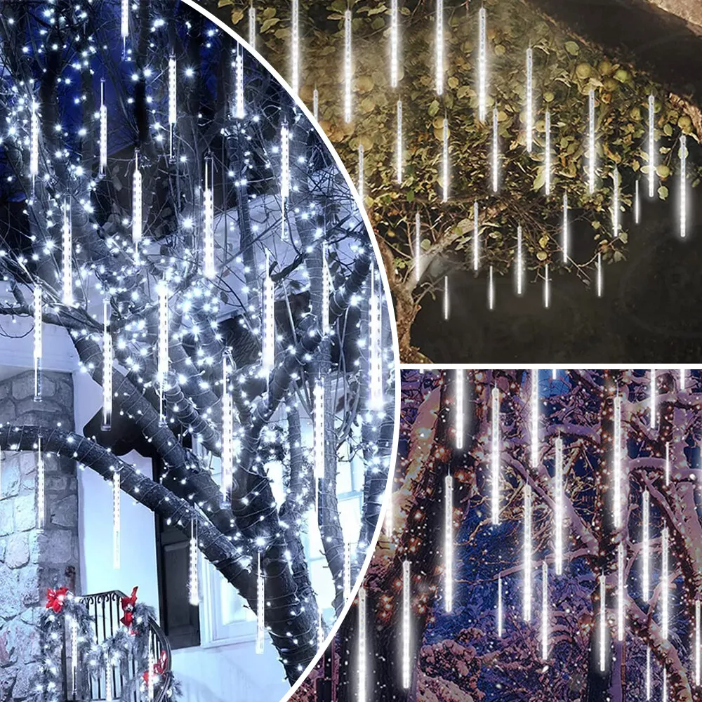 288 Led Outdoor Meteor Shower Lights Rain Tree String Light Garden Party Decor