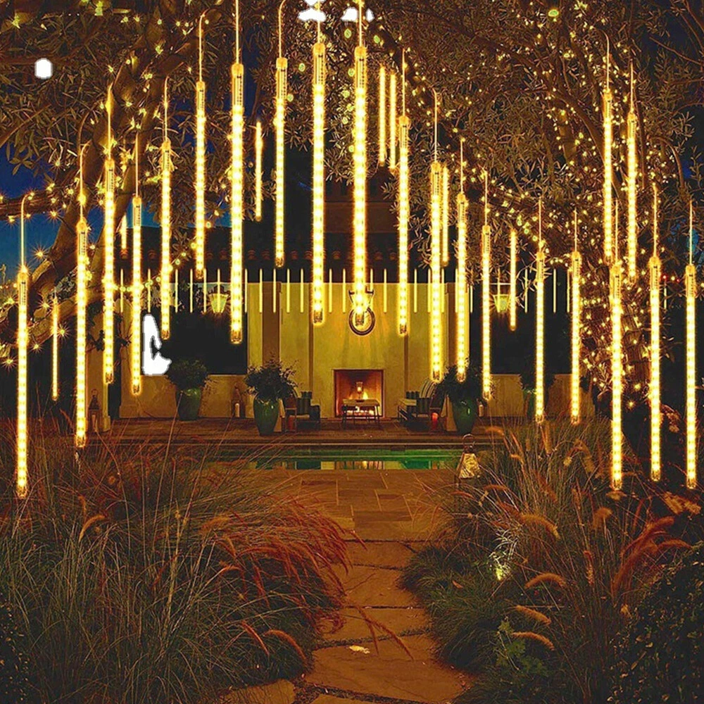 288 Led Outdoor Meteor Shower Lights Rain Tree String Lights Garden Xmas Decor